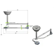 Lampă operatorie LED Saturno cu montare pe tavan (2,48–3,37 m)