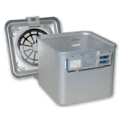 Container sterilizare cu filtru, fund neperforat, înălțime 260 mm, gri (1 buc)