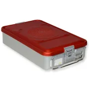 Container sterilizare cu filtru, model mediu, înălțime 100 mm, roșu (1 buc)