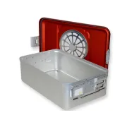 Container sterilizare cu filtru, model mediu, înălțime 100 mm, roșu (1 buc)