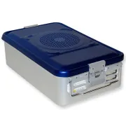 Container de sterilizare cu filtru, fund perforat, 465 × 280 × 135 mm, albastru (1 buc)