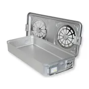 Container sterilizare cu filtru, fund neperforat, 580 × 280 × 100 mm, gri (1 buc)