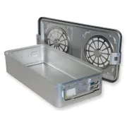 Container sterilizare cu filtru, fund neperforat, 580 × 280 × 135 mm, gri (1 buc)