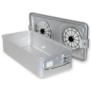Container sterilizare cu filtru, fund neperforat, 580 × 280 × 150 mm, gri (1 buc)
