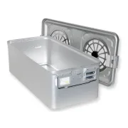Container sterilizare cu filtru, fund neperforat, 580 × 280 × 200 mm, gri (1 buc)