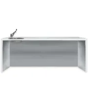 Blat de lucru 206 cm cu chiuvetă pe stânga, alb (1 buc)