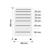 Dulap mobil cu 6 sertare 49 cm, alb (1 buc)