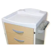 Cărucior medical multifuncțional cu 4 sertare, culori la alegere, structură din oțel vopsit
