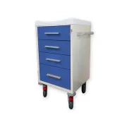 Cărucior medical multifuncțional cu 4 sertare, culori la alegere, structură din oțel vopsit
