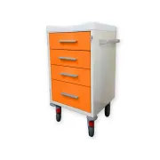 Cărucior medical multifuncțional cu 4 sertare, culori la alegere, structură din oțel vopsit