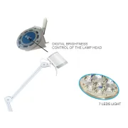 Lampă medicală LED Hyridia 7 LED cu braț metalic articulat pe cărucior