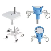 Stativ perfuzie din inox cu 5 roți, tavă multifuncțională și 4 cârlige (1 buc)