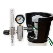 Reductor de presiune cu debitmetru reglabil 0–15 l/min și umidificator autoclavabil, racord NF (bullnose)