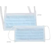 Mască chirurgicală AFLUID 4 straturi tip IIR cu șnururi, rezistentă la stropire cu lichide, albastru deschis (cutie 600 buc)