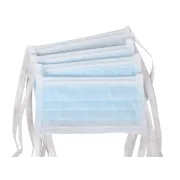 Mască chirurgicală AFLUID 4 straturi tip IIR cu șnururi, rezistentă la stropire cu lichide, albastru deschis (cutie 600 buc)