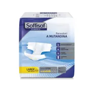 Scutece pentru adulți Soffisof Classic, incontinență moderată, Large, 100–150 cm (cutie 90 buc)