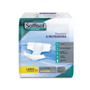 Scutece pentru adulți Soffisof Air Dry, incontinență moderată, Large, 100–150 cm (cutie 90 buc)