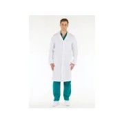 Halat medical alb pentru bărbați din bumbac 100%, mărimea 44