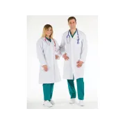Halat medical alb pentru bărbați, bumbac 100%, mărimea 46