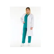 Halat medical alb din bumbac pentru femei, mărimea 50 (1 buc)