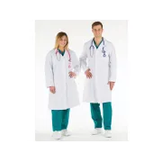 Halat medical alb din bumbac pentru femei, mărimea 50 (1 buc)
