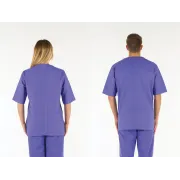 Bluză medicală unisex din bumbac 100%, albastru indigo, mărimea L