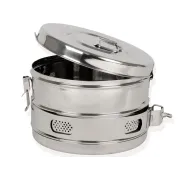 Tambur de sterilizare din inox AISI304, diametru 240 mm, înălțime 160 mm (1 buc)