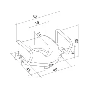 Înălțător toaletă cu brațe rabatabile din aluminiu anodizat, înălțime 12,5 cm (1 buc)