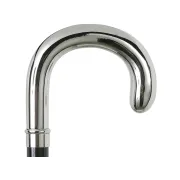 Baston din lemn de fag Leonardo cu mâner metalic curbat, negru, 92 cm