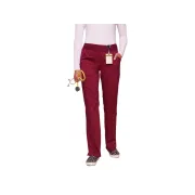 Pantaloni medicali damă Cherokee Revolution cu elastic în talie, mărimea XXS, culoare wine (1 buc)
