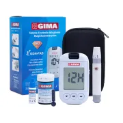 Glucometru Gima mg/dL cu manual în limbile IT, DE, GR, Arabic, kit complet cu 10 teste (1 buc)