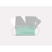 Mască chirurgicală MASKOP cu vizor panoramic, benzi elastice auriculare, verde, antiaburire (cutie 50 buc)