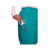 Pantaloni medicali damă Cherokee Originals, talie medie, XXS, albastru teal (1 buc)