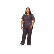 Bluză medicală Cherokee Revolution Mock Wrap pentru femei, mărimea S, culoare pewter