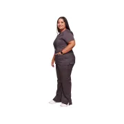 Bluză medicală Cherokee Revolution Mock Wrap pentru femei, mărimea S, culoare pewter
