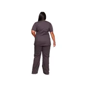 Bluză medicală Cherokee Revolution Mock Wrap pentru femei, mărimea L, culoare pewter