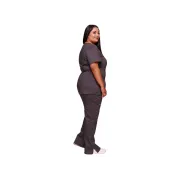 Bluză medicală Cherokee Revolution Mock Wrap pentru femei, mărimea L, culoare pewter