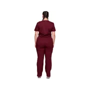 Bluză medicală Cherokee Revolution Mock Wrap pentru femei, mărimea XXS, culoare wine