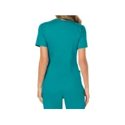 Bluză medicală Cherokee Revolution Mock Wrap pentru femei, mărimea XL, albastru turcoaz