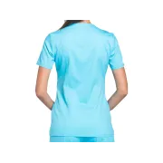 Bluză medicală Cherokee Revolution Mock Wrap pentru femei, mărimea XXS, albastru turcoaz
