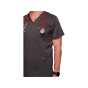 Bluză medicală bărbați Cherokee Revolution cu decolteu în V, mărimea XL, culoare pewter