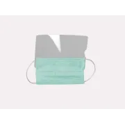 Mască chirurgicală cu vizor antiaburire MASK-OP, șnururi de legat, albastru deschis (cutie 50 buc)