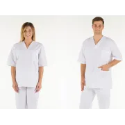 Haină medicală din bumbac 100% albă, unisex, mărimea XL