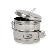Tambur de sterilizare din inox AISI304, diametru 150 mm, înălțime 150 mm (1 buc)