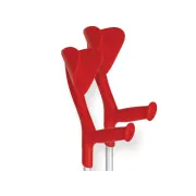 Cârje axilare Evolution cu mâner ergonomic, roșu/gri (pereche)