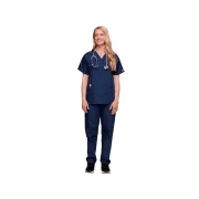 Bluză medicală Cherokee Originals cu decolteu în V pentru femei, mărimea XL, bleumarin