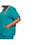 Bluză medicală Cherokee Originals cu decolteu în V pentru femei, mărimea XXS, albastru turcoaz
