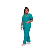 Bluză medicală damă Cherokee Originals cu decolteu în V, mărimea L, albastru turcoaz (1 buc)