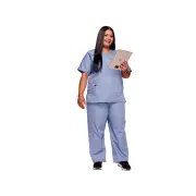 Bluză medicală Cherokee Originals cu decolteu în V pentru femei, mărimea XL, culoare ciel