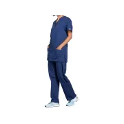 Bluză medicală unisex Cherokee Originals cu decolteu în V, XS, albastru navy (1 buc)